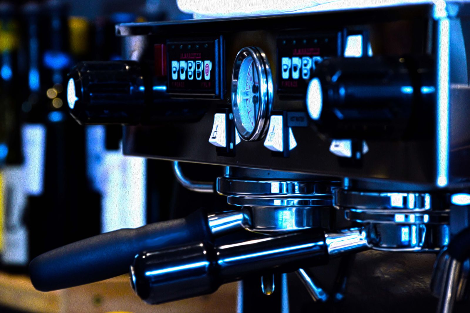 Macchina da caffè con manometri